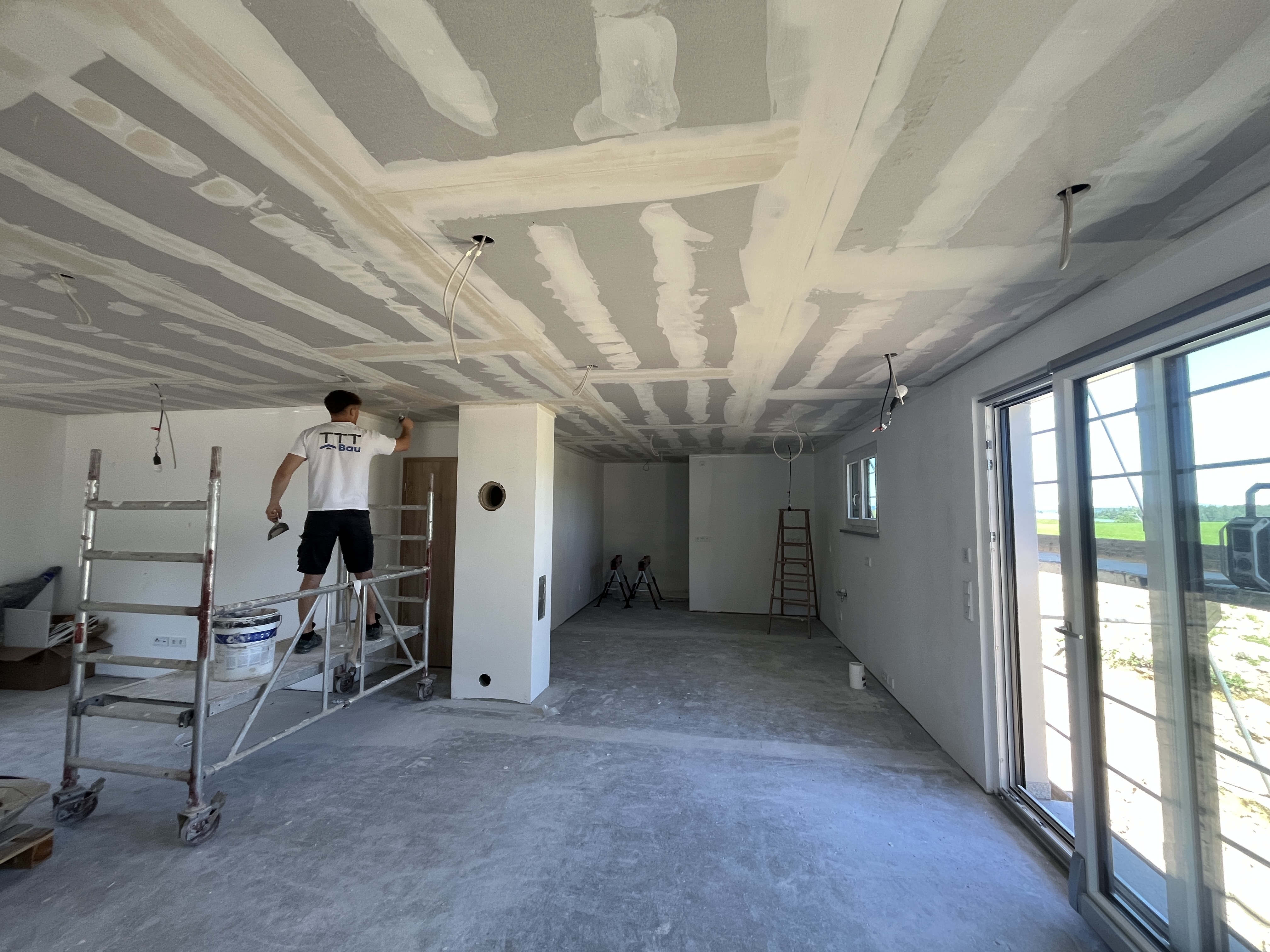 Trockenbau Trennwände mit OSB und Trockenbaudecke - 1